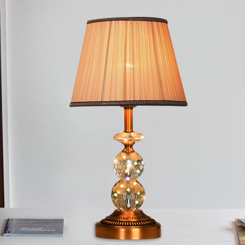KristalGlow - Table lamp with conical shape and faceted crystal balls