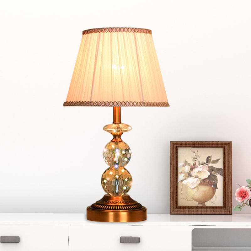 KristalGlow - Table lamp with conical shape and faceted crystal balls