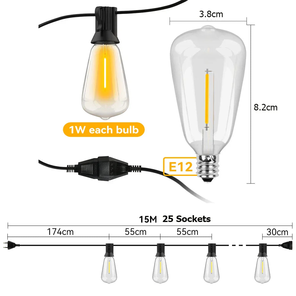 LumiRain - Wasserfeste LED-Lichterkette für bezaubernde Atmosphäre