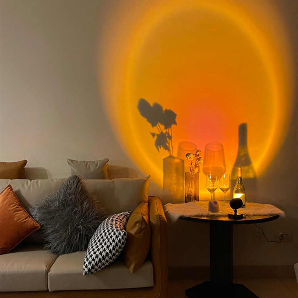 GlowBright - Retro Sonnenuntergang Tischlampe