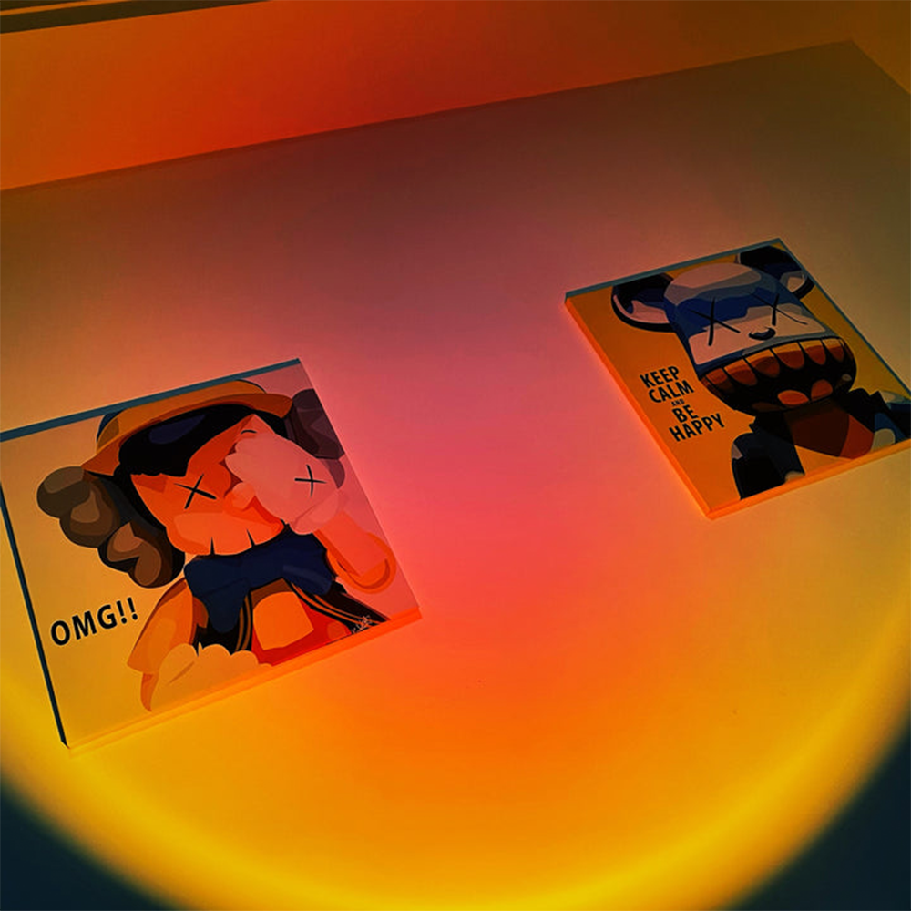 GlowBright - Retro Sonnenuntergang Tischlampe