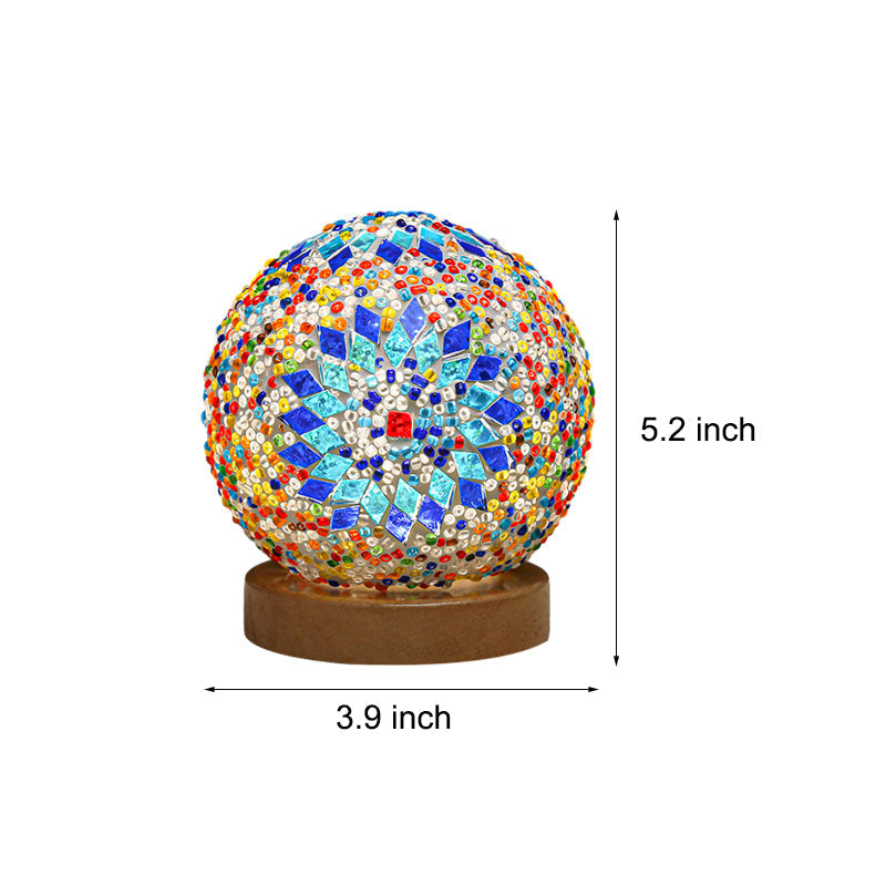 GlowNest - Sferische LED dimmbare Glas Bohemian Barock Tischlampe Mosaik Nachtlicht