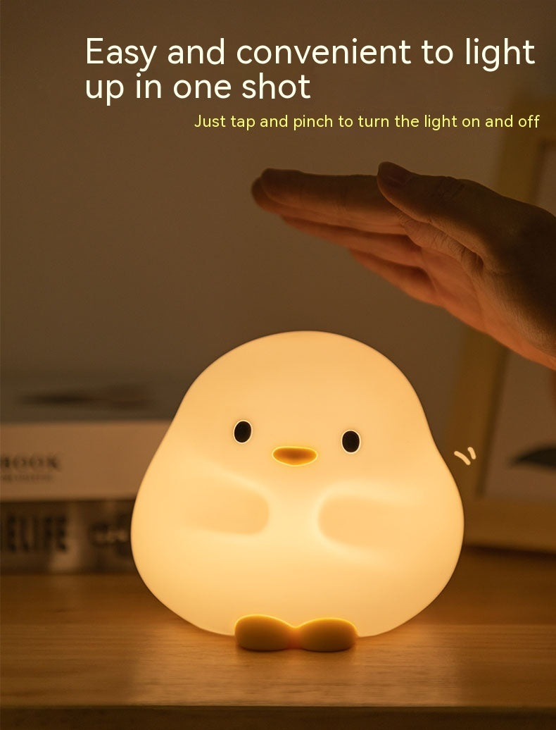 QuackLight Night Lamp – Cartoon Silicone USB Rechargeable Sleep Light with Touch Sensor and Timer – Children's Room Bedside Lamp for Kids – Gift & Decoration