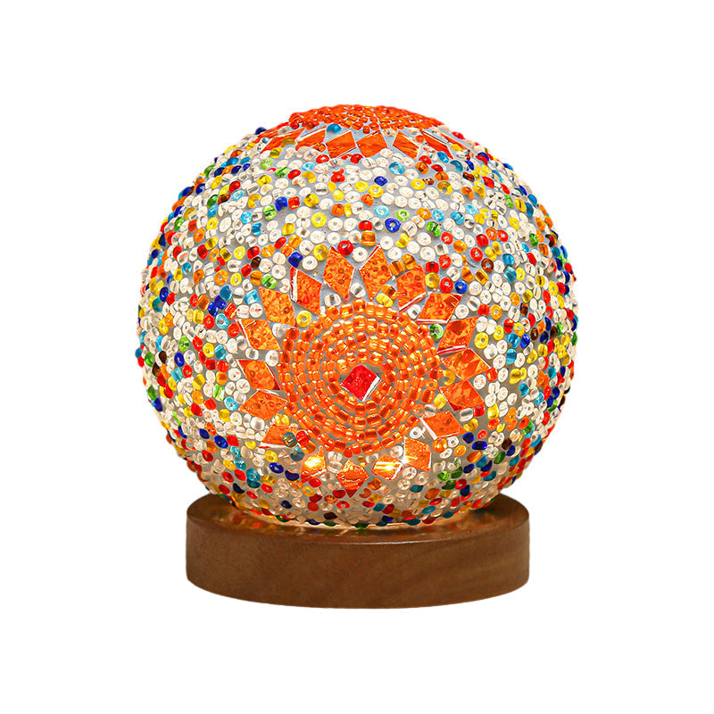 GlowNest - Sferische LED dimmbare Glas Bohemian Barock Tischlampe Mosaik Nachtlicht