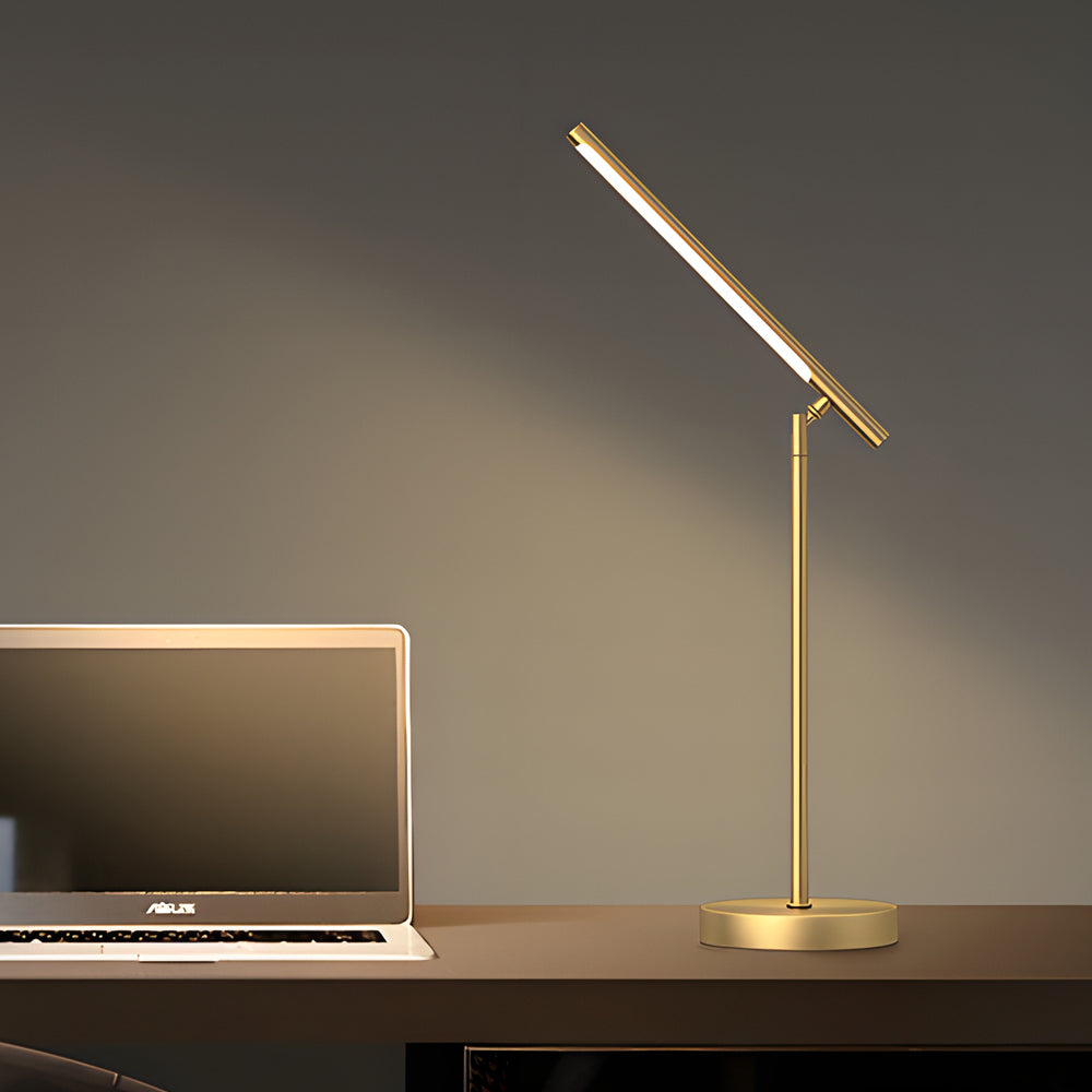 Kupfer Linear - Messing LED Schreibtischlampe mit Verstellbarer Richtung