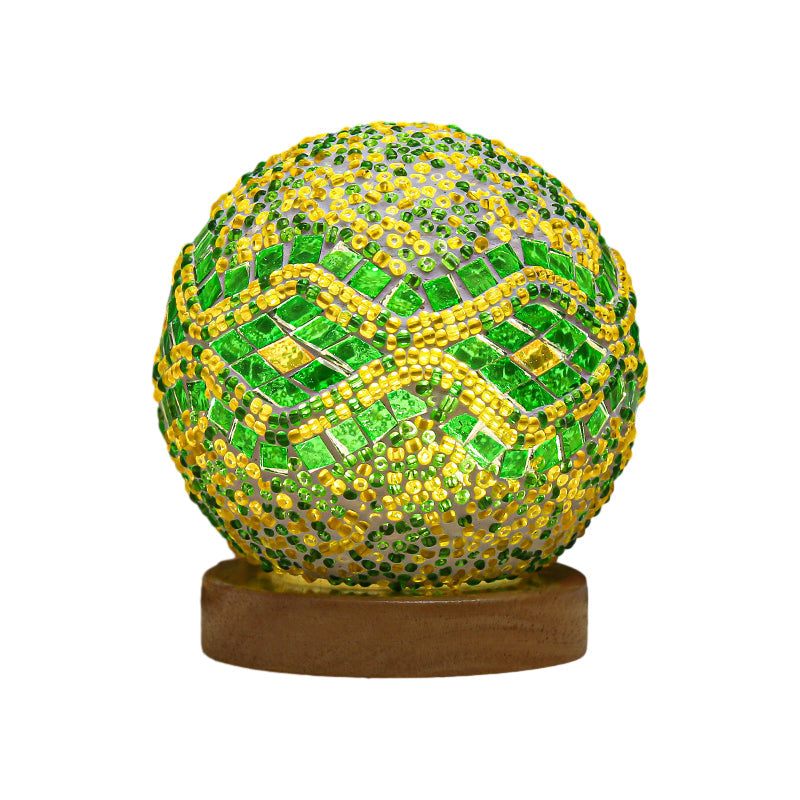 GlowNest - Sferische LED dimmbare Glas Bohemian Barock Tischlampe Mosaik Nachtlicht