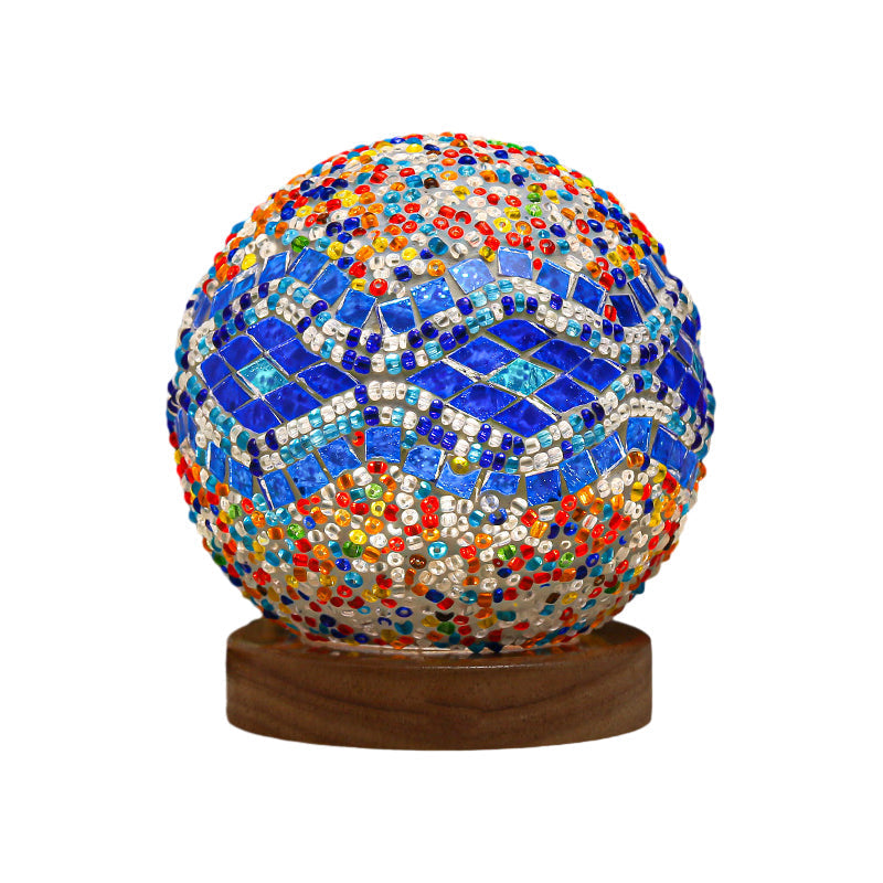 GlowNest - Sferische LED dimmbare Glas Bohemian Barock Tischlampe Mosaik Nachtlicht