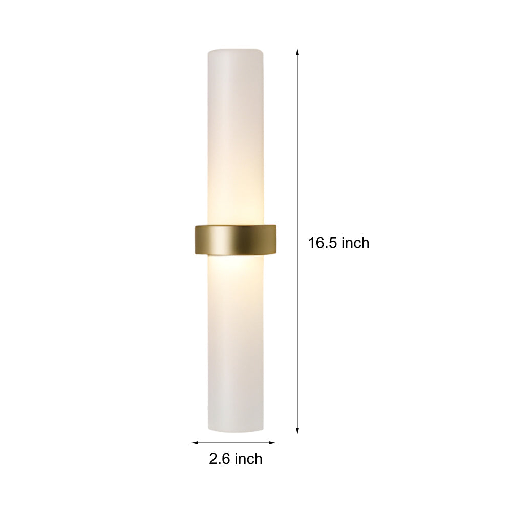 GlowLicht - Moderne Wandleuchte aus frosted Glasrohr in warmweiß für das Wohnzimmer