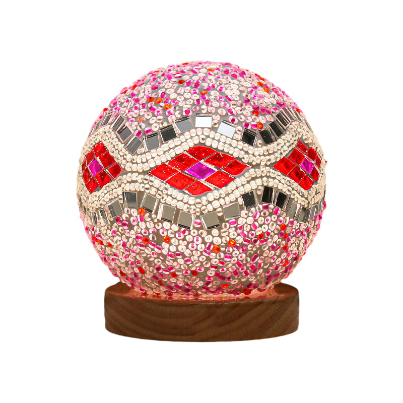 GlowNest - Sferische LED dimmbare Glas Bohemian Barock Tischlampe Mosaik Nachtlicht