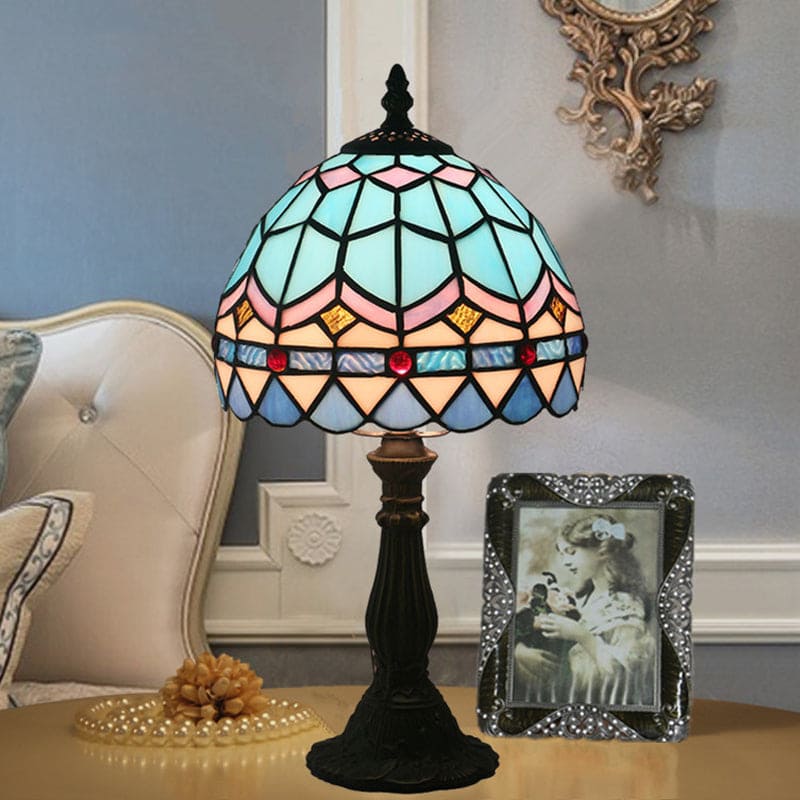 LichtBries - Betörende Tiffany-Stil Lampe aus buntem Glas mit eleganten Bleiauflagen