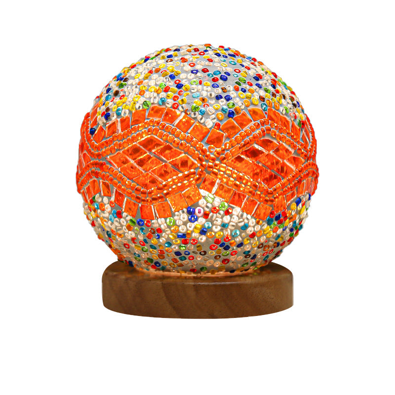 GlowNest - Sferische LED dimmbare Glas Bohemian Barock Tischlampe Mosaik Nachtlicht