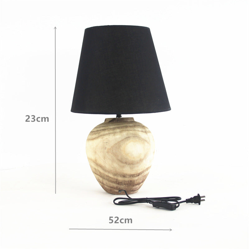 Luminora - Handmade Wood Table Lamp in Black – Elegant Table Light for Stylish Room Decoration