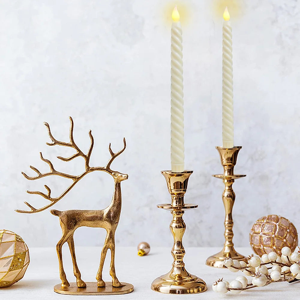 3D Candle Holder - Long LED Candles with 3D Wick for Christmas
