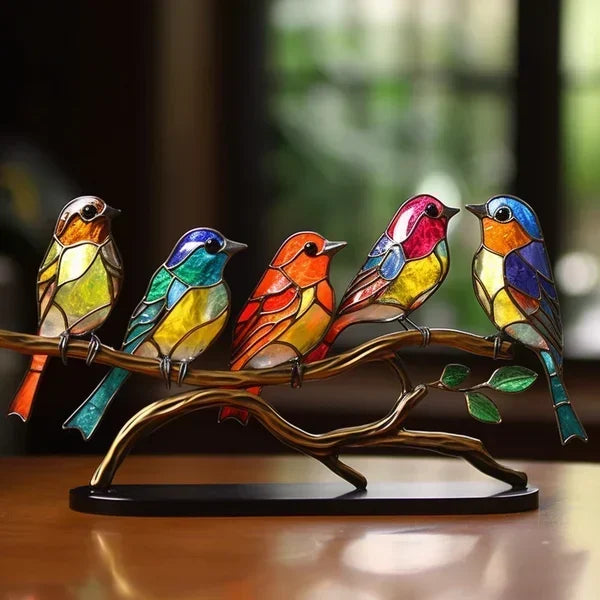 LuxeHome - AvianElegance Farbige Glasvogelakzente für ein schickes Innendesign