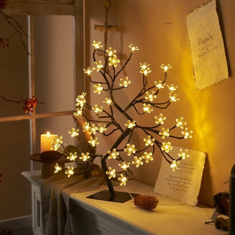 LED Table Lamp Cherry Blossom - USB & Remote Control