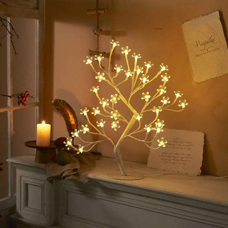 LED Table Lamp Cherry Blossom - USB & Remote Control