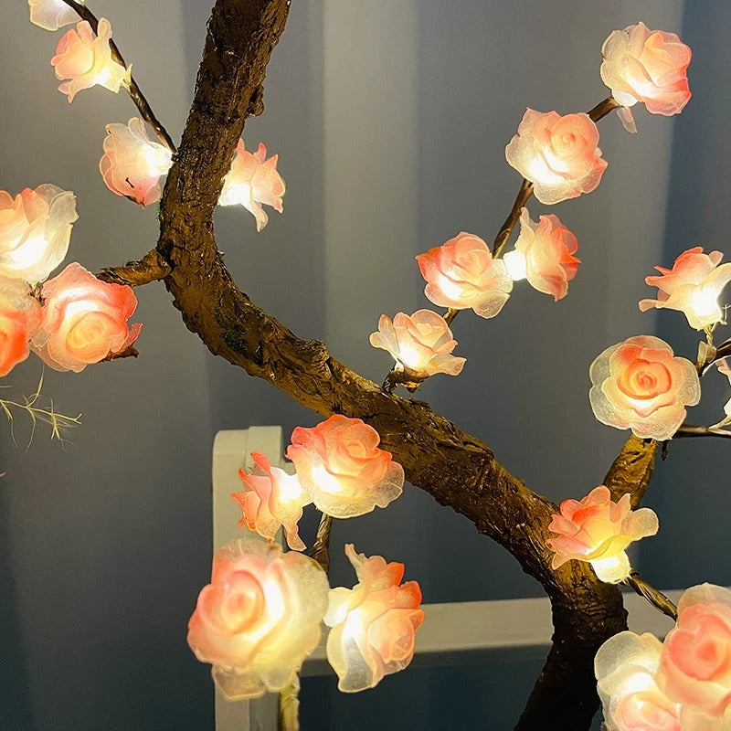 LED Boom Lamp - Pink Flower Bonsai Table Lamp