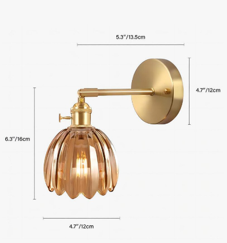 Retro – Wall Light Glass Tulip Button
