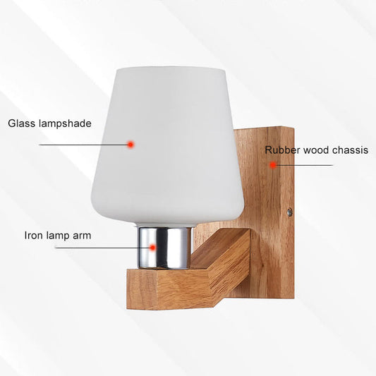 ScandiLicht - Moderne Glas- und Holz-Wandlampe