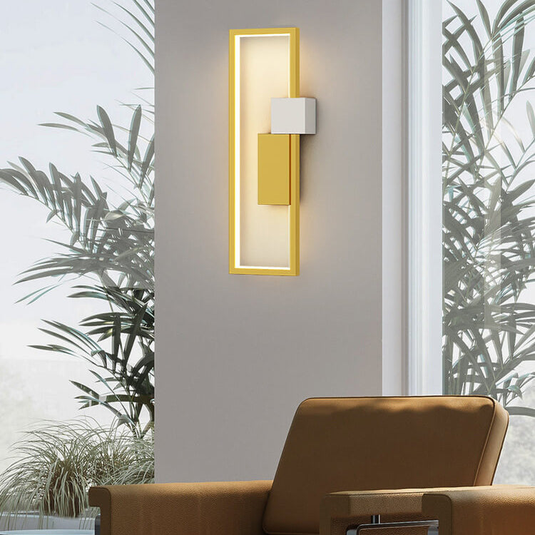 LumiSil - Minimalistische kreative quadratische Rahmen Eisen Silikon LED-Wandlampe