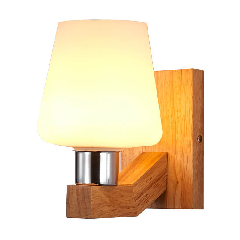 ScandiLicht - Moderne Glas- und Holz-Wandlampe