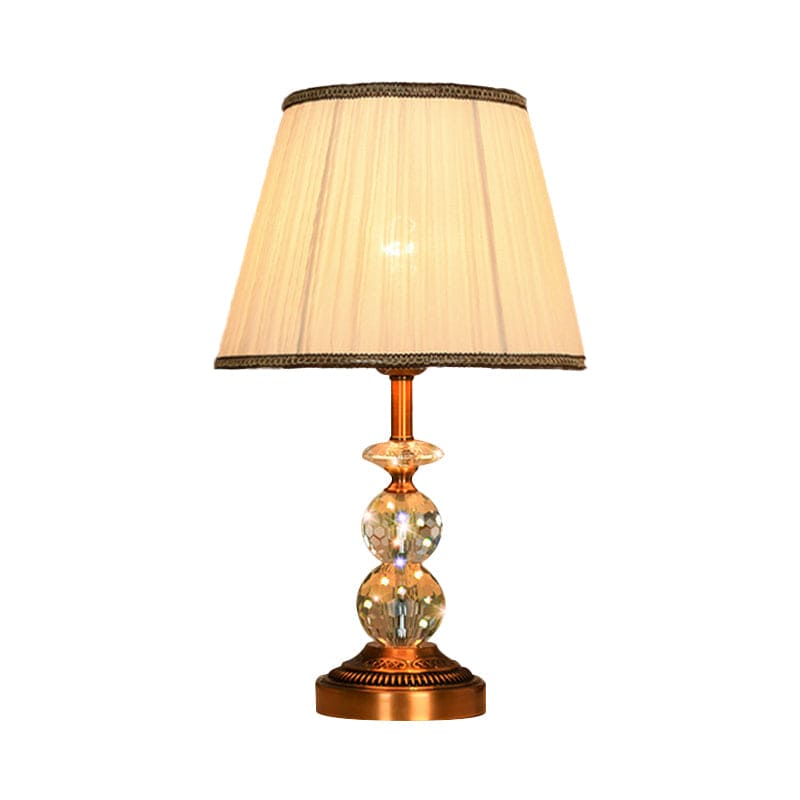 KristalGlow - Table lamp with conical shape and faceted crystal balls