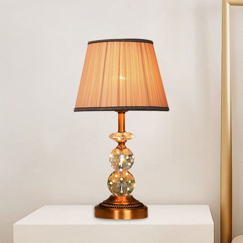 KristalGlow - Table lamp with conical shape and faceted crystal balls