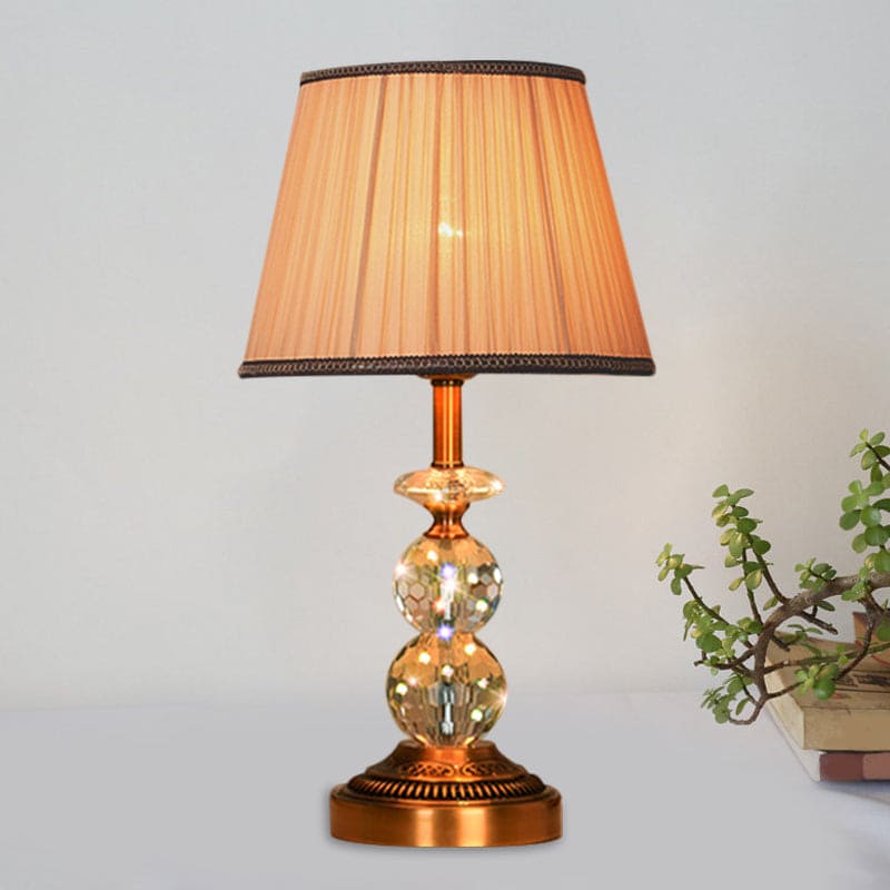 KristalGlow - Table lamp with conical shape and faceted crystal balls