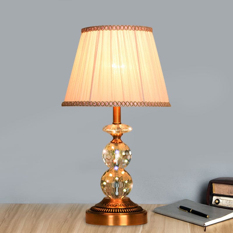 KristalGlow - Table lamp with conical shape and faceted crystal balls