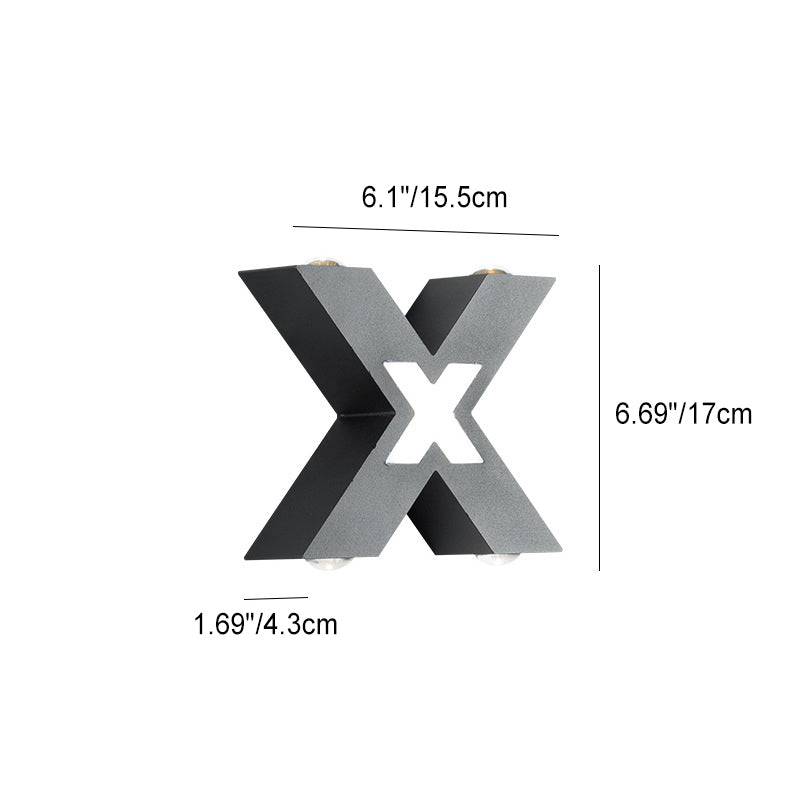 Moderne wasserdichte X-förmige LED Wandleuchte mit 4 Lichtern für den Außenbereich