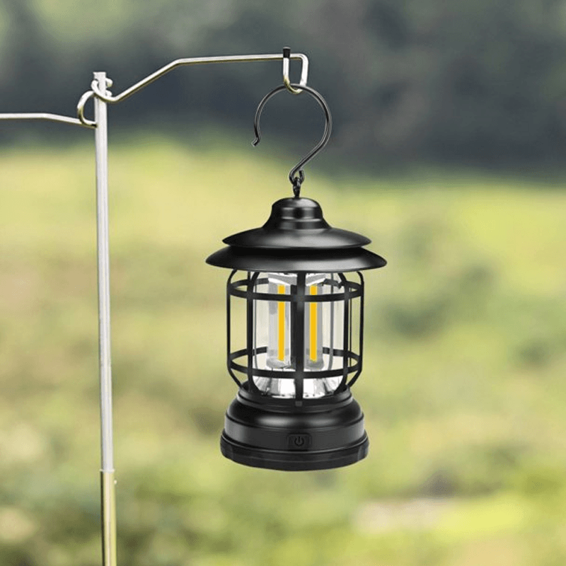 Vintage Vibes - Tragbare Retro Campinglampe für Abenteuerliche Abende