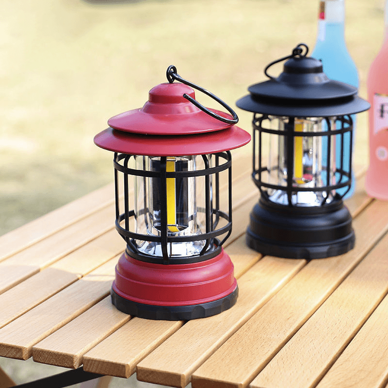 Vintage Vibes - Tragbare Retro Campinglampe für Abenteuerliche Abende