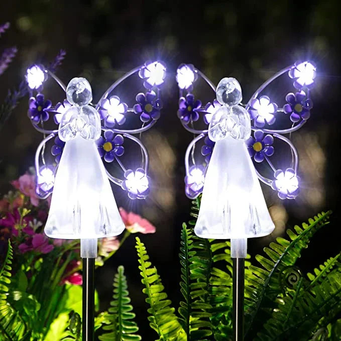 Magi – Solar Spheres for Garden Lighting with Angel Wings