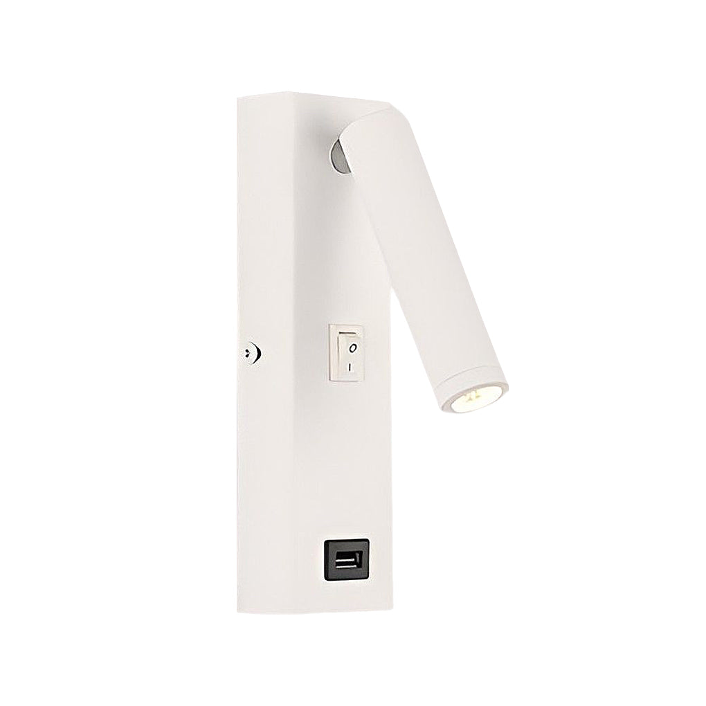 ArtiLicht - Rechteckige Einstellbare LED Moderne Wandlampe mit Schalter und USB Ladeanschluss