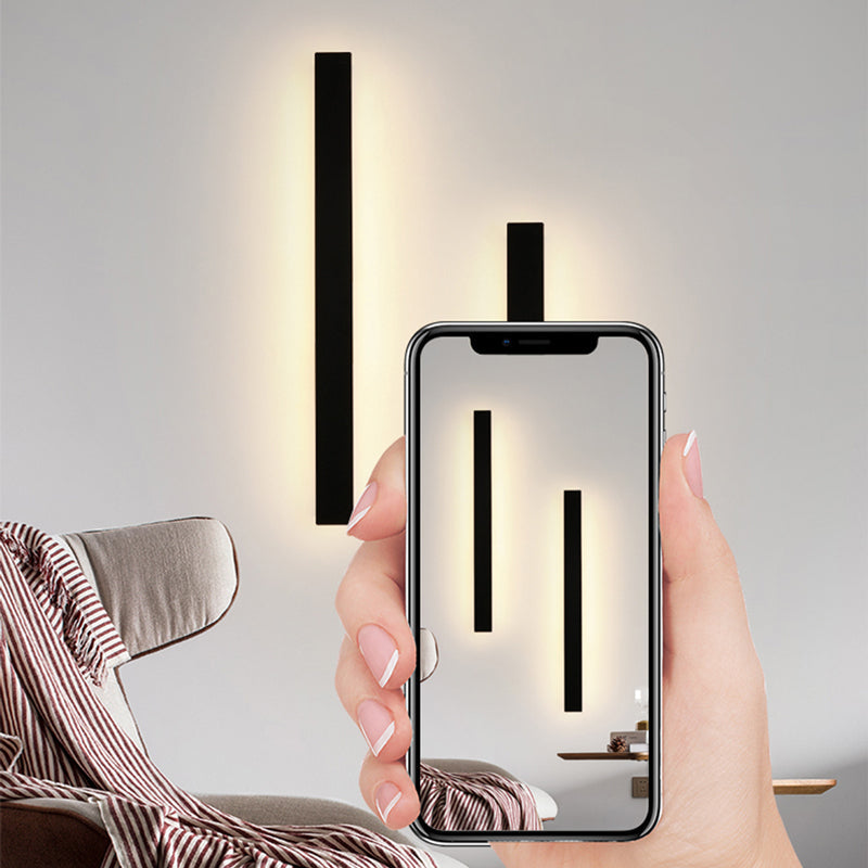 Edge moderne Design LED-Wandlampen Schwarz Metall für Garten und Flur