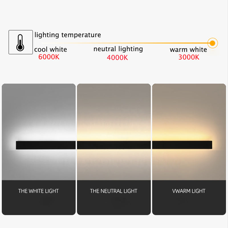 Edge moderne Design LED-Wandlampen Schwarz Metall für Garten und Flur