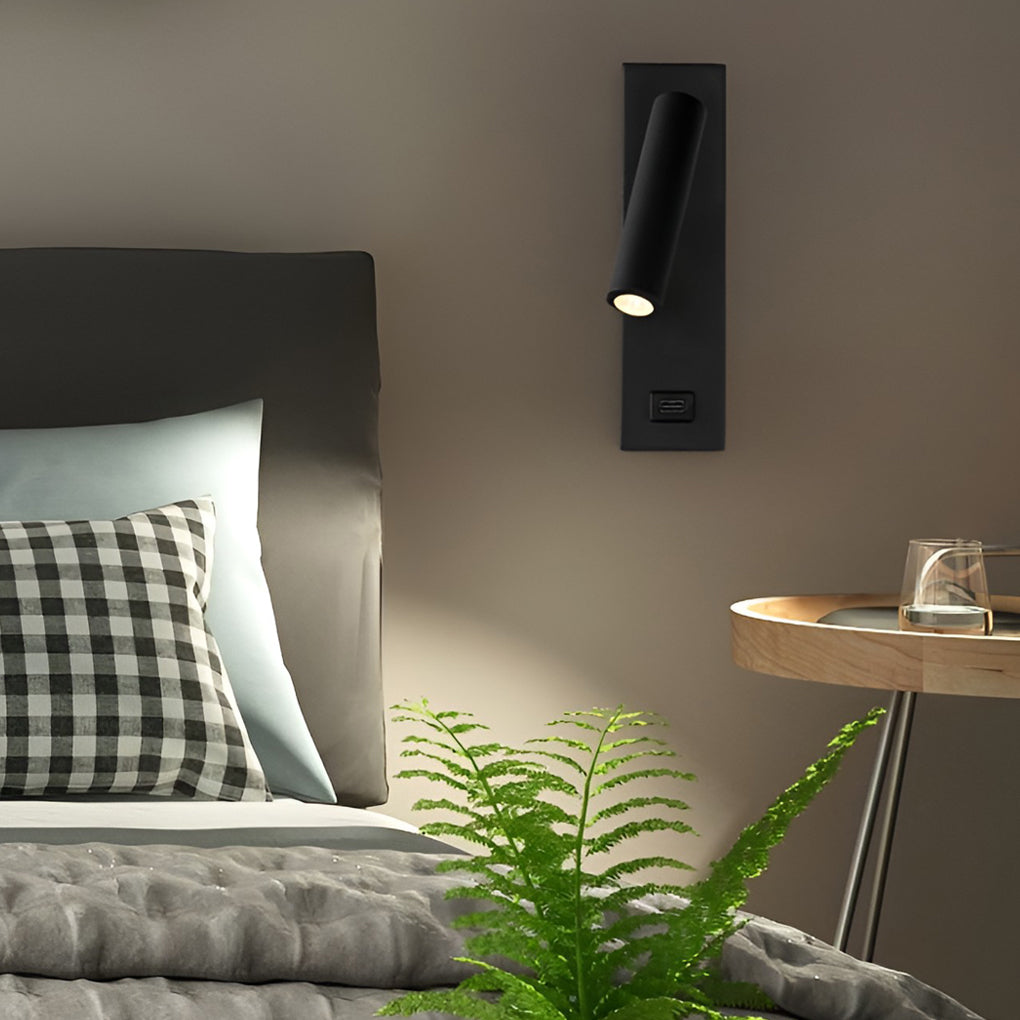 ArtiLicht - Rechteckige Einstellbare LED Moderne Wandlampe mit Schalter und USB Ladeanschluss