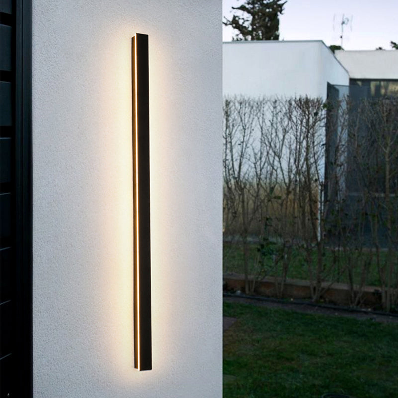 Edge moderne Design LED-Wandlampen Schwarz Metall für Garten und Flur