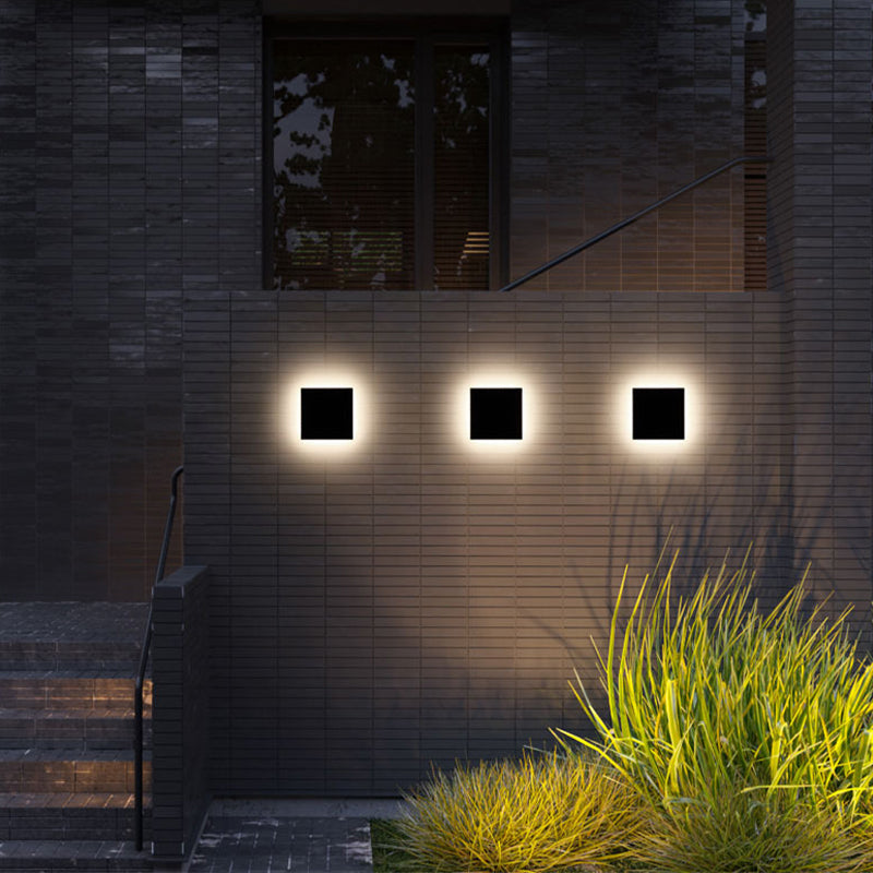 Orr Moderne Minimalismus LED Wandleuchten Schwarz Metall Garten Flur