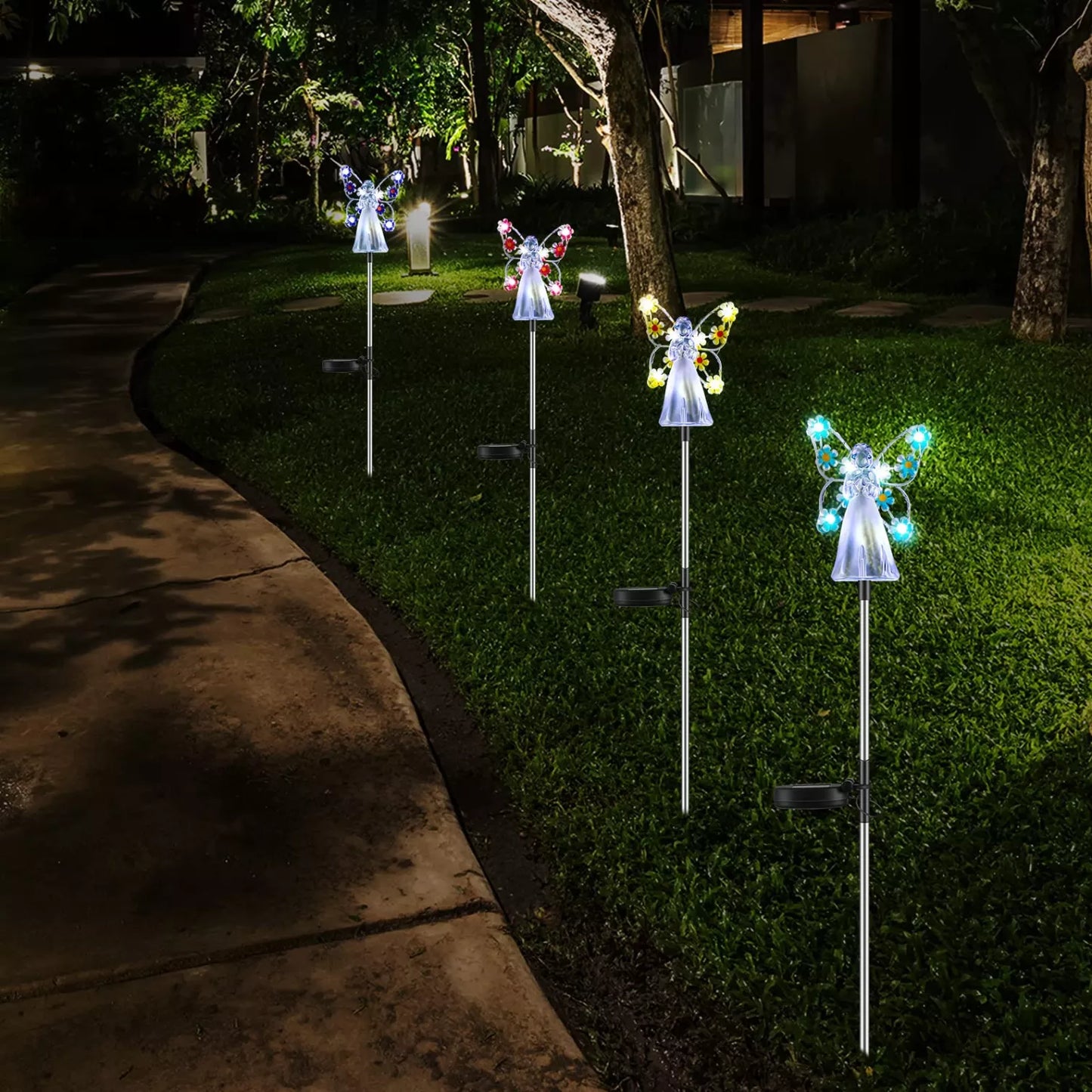 Magi – Solar Spheres for Garden Lighting with Angel Wings