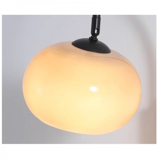 Orbite - Wandlampe aus Khaki-Glas mit Holz-Akzent