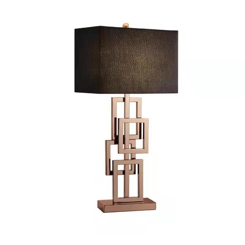 SanviaLicht – Dekorative Tischlampe mit Stoffschirm für Schlafzimmer & Wohnzimmer