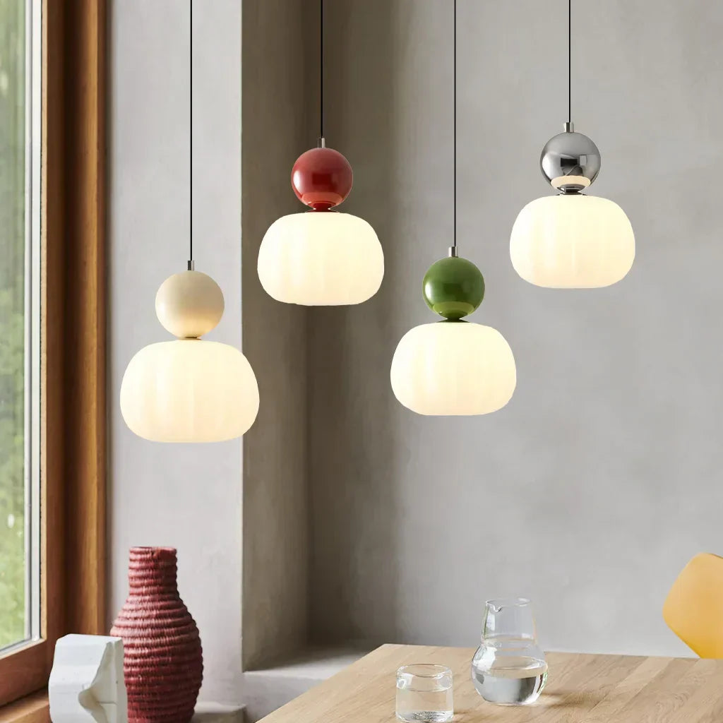 Decora - Art Deco Pendant Light in Cream – Elegant Hanging Light in Bauhaus Design