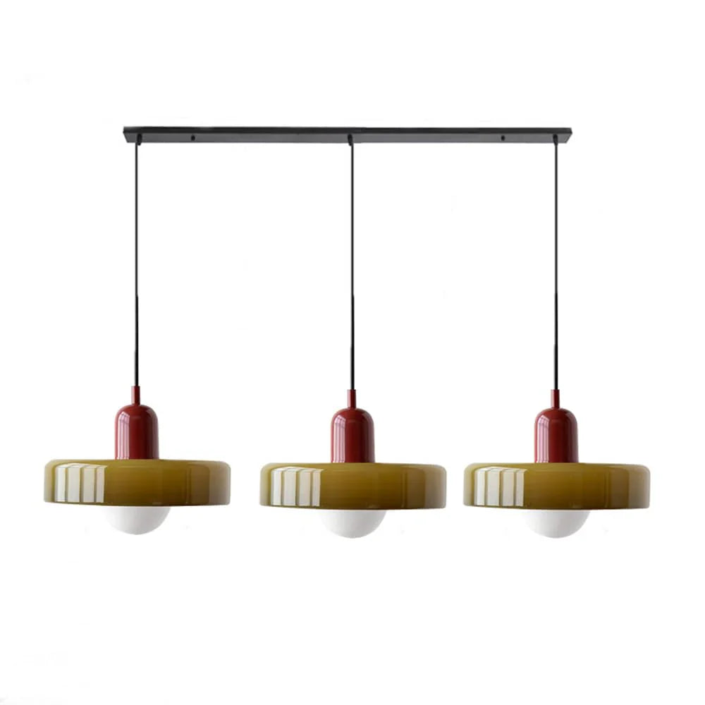 Bauva - Bauhaus pendant lamp made of colored glass – elegant design for every room