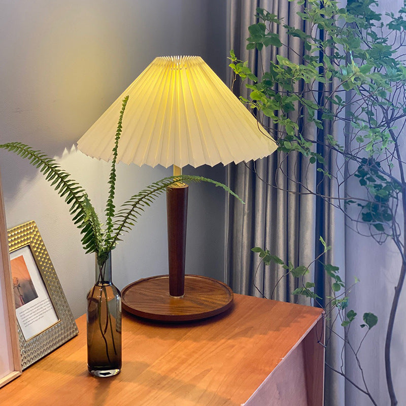 Pleatwood - Vintage Holz Tischlampe
