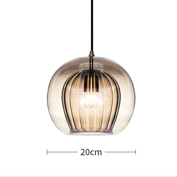Crystora - Elegant pendant lamp made of glass with crystal details
