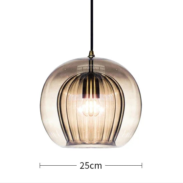 Crystora - Elegant pendant lamp made of glass with crystal details