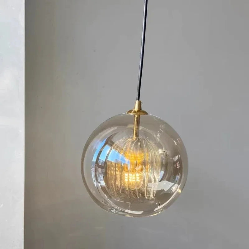 Crystora - Elegant pendant lamp made of glass with crystal details