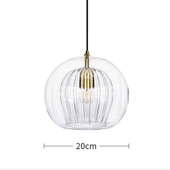 Crystora - Elegant pendant lamp made of glass with crystal details