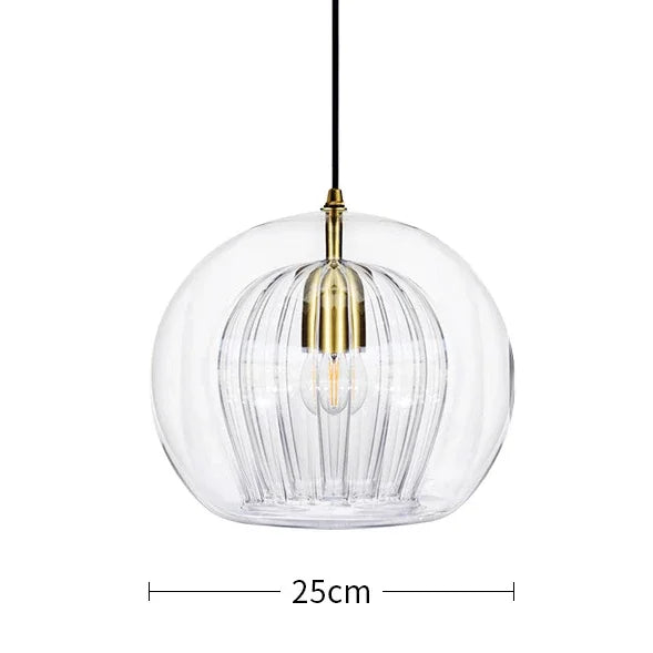 Crystora - Elegant pendant lamp made of glass with crystal details